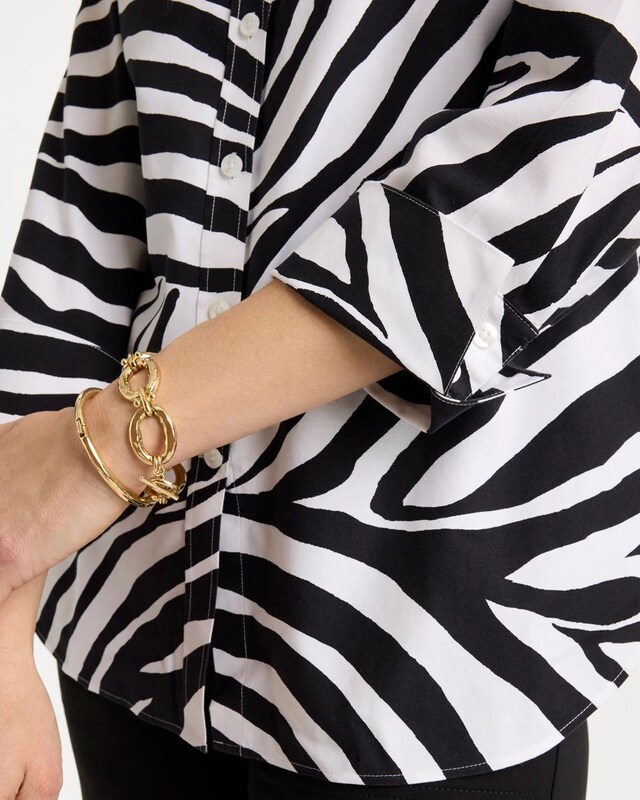 No Iron Stretch Animal Print Shirt - image 4